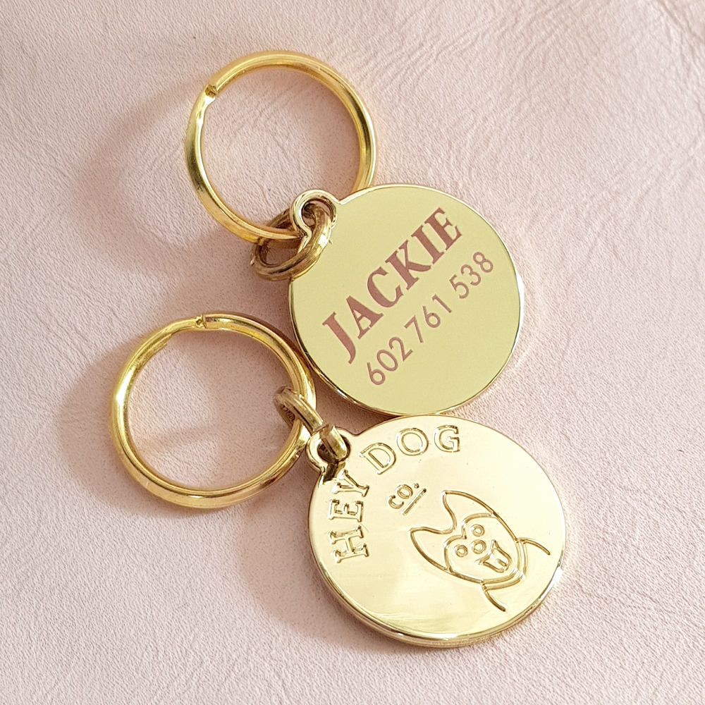 Dog ID Tag Hey Dog Goods For Dogs Crafted With Love 