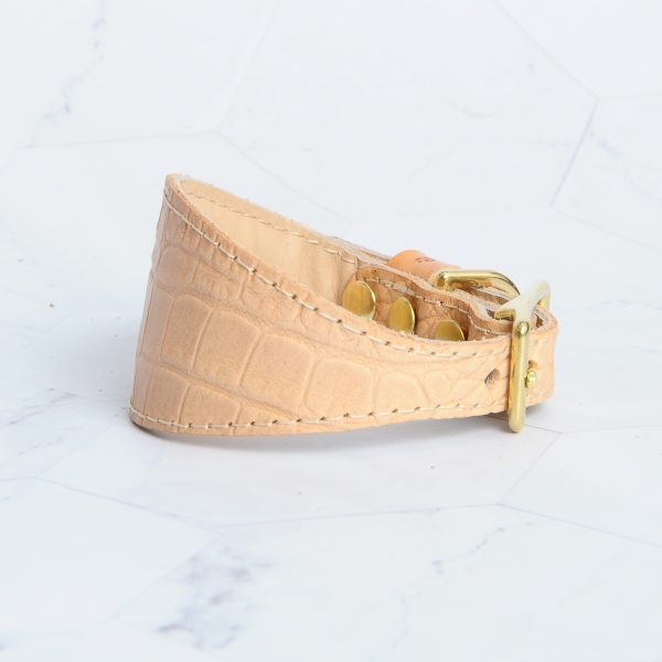 Nude Croco classic greyhound collar