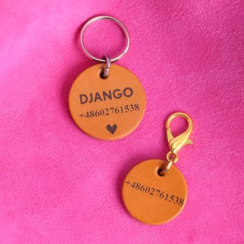 LEATHER ID tag (cognac)