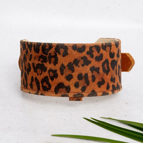 Red Leopard greyhound collar