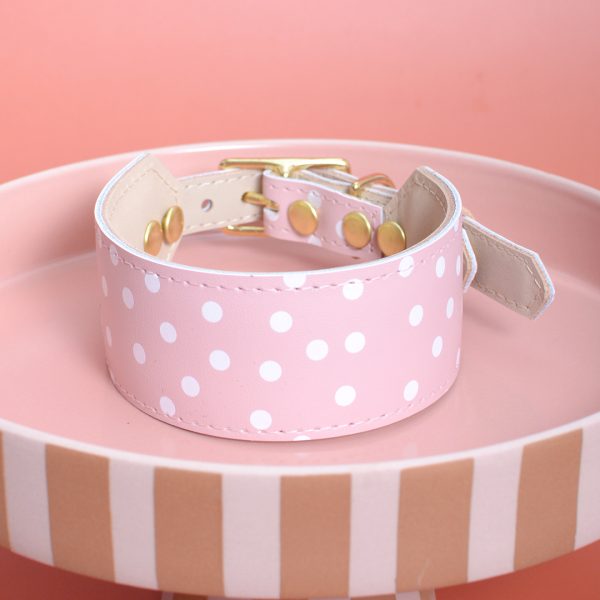 Baby Pink polka dot wide collar